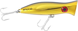 Halco Roosta Popper 80 Casting 3.2In 1/4Oz Chr/Gld/Blk