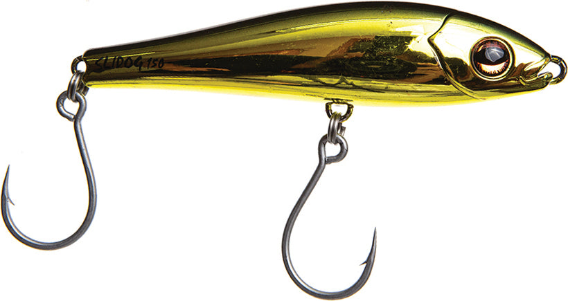 Halco Slidog 150 Casting Bait 6In 3Oz Chr Gold/Blk