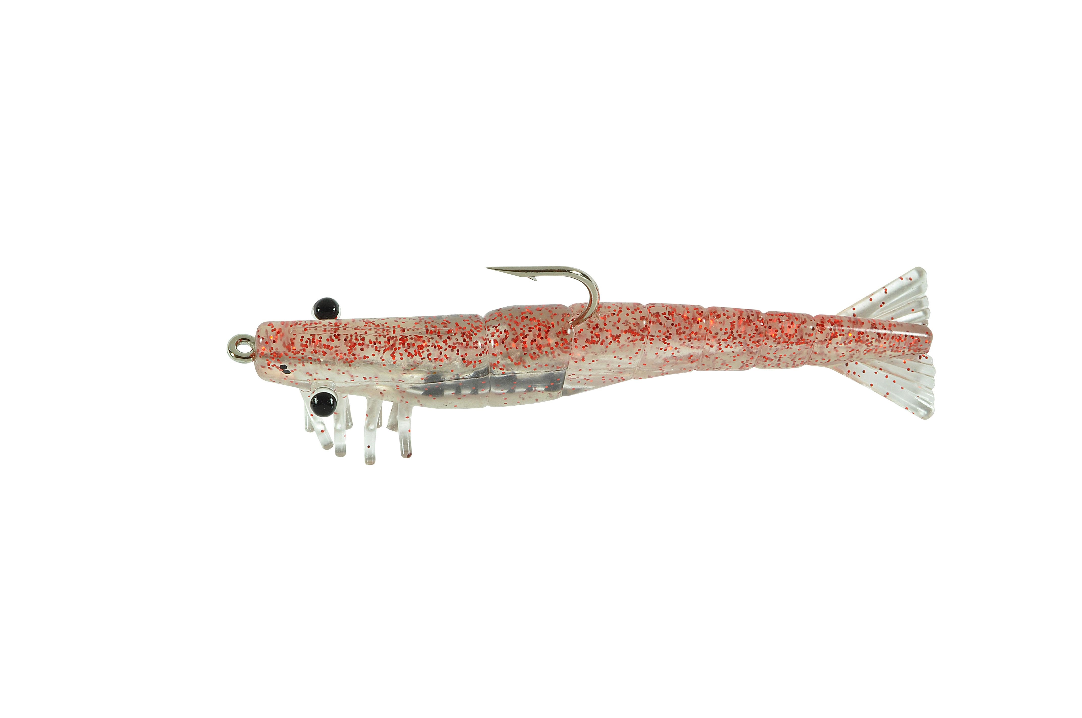 H & H Tko Shrimp 1/4Oz 3Pk Clear/Red Glit