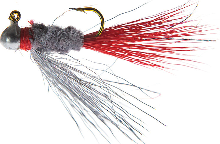 JENNY'S JIGS Crappie Jig 1/16Oz 2Pk Slv/Red/Gray