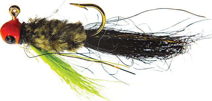 JENNY'S JIGS Crappie Jig 1/16Oz 2Pk Org/Chat/Blk