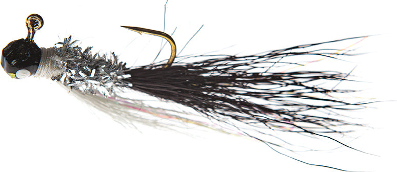 JENNY'S JIGS Crappie Jig 1/16Oz 2Pk Blk/Slv/Blk