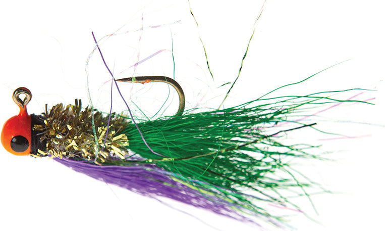 JENNY'S JIGS Crappie Jig 1/16Oz 2Pk Org/Slv/Pur/G