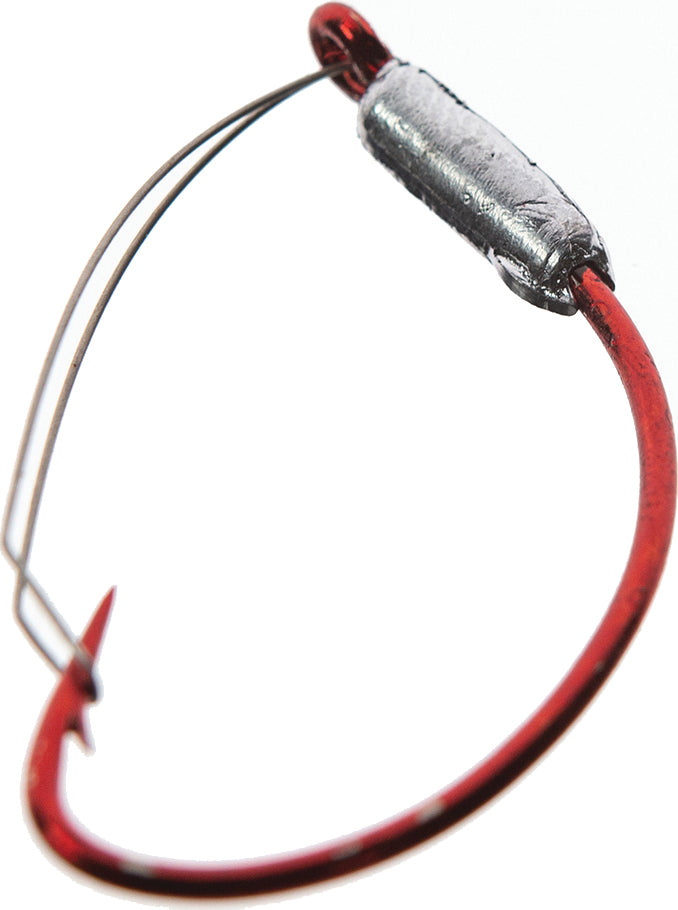 JENNY'S JIGS Wacky Worm Hook 2Pk Red Weighted