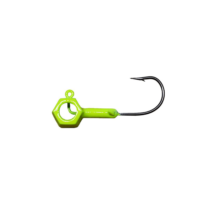 Leland Eyehole Hammer Jighead 3/16Oz 5Pk Chartreuse