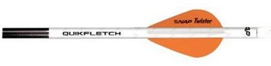 New Archery Quikfletch Twister Vanes 1 White / 2 Orange 6Pk