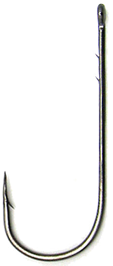 Owner Straight X-Str Worm Hook Black Chrome 1/0 7Pk