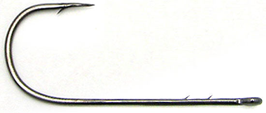 Owner Straight X-Str Worm Hook Black Chrome 2/0 7Pk