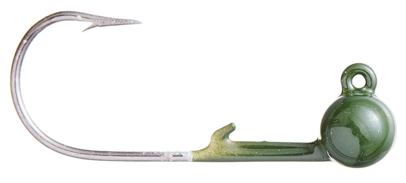 Rebel Lures Keg Head Jighead 1/10Oz 3Pk Green Pumpkin