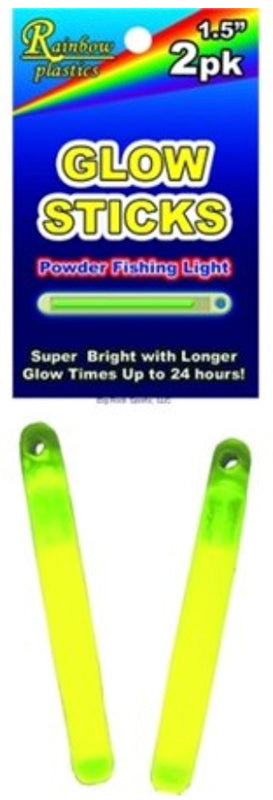 Double X Tackle Glow Sticks Green 2Pk W/Rubber Grom