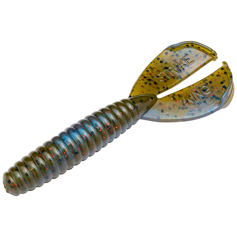 Strike King Rage Tail Menace Grub 4In 8Bg Blue Craw/Red Fl