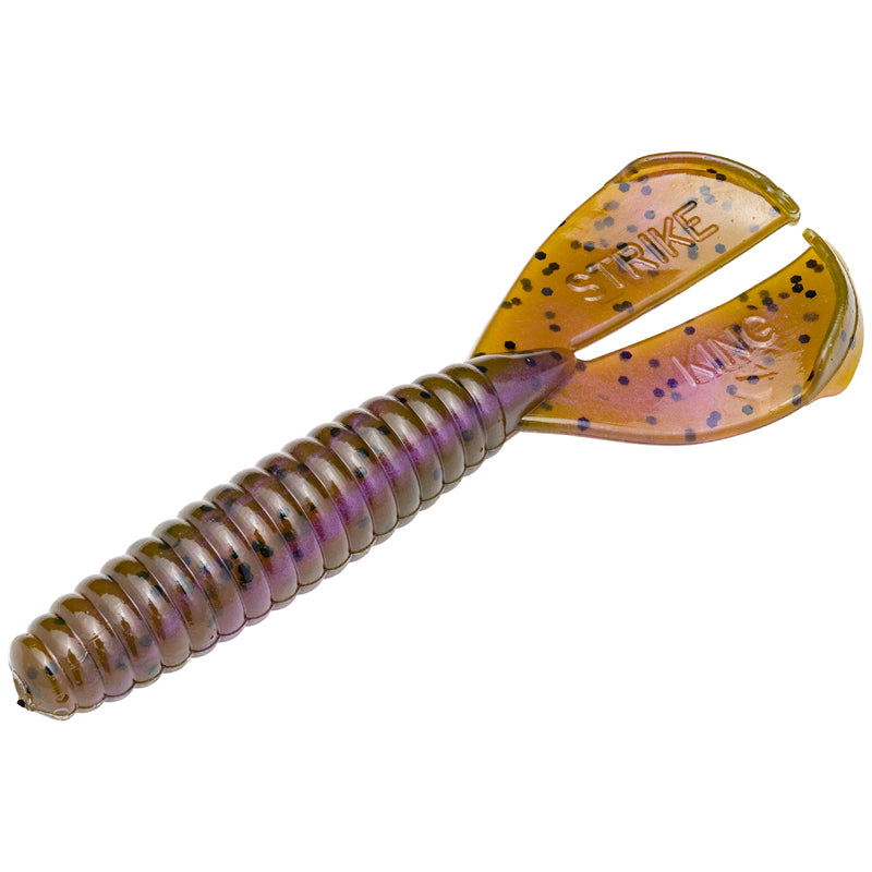 Strike King Rage Tail Menace Grub 4In 8Bg Grn Pmp/Purp Swl