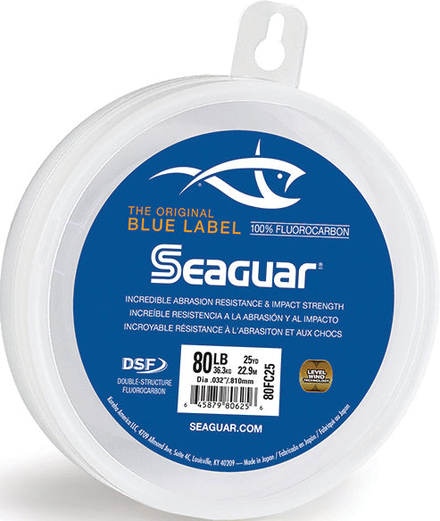 Seaguar Blue Label Fluoro Leader Fluoro Clear 80Lb 25Yd