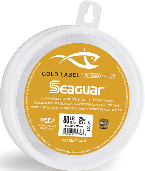 Seaguar Gold Label Fluoro Leader Fluoro Clear 80Lb 25Yd