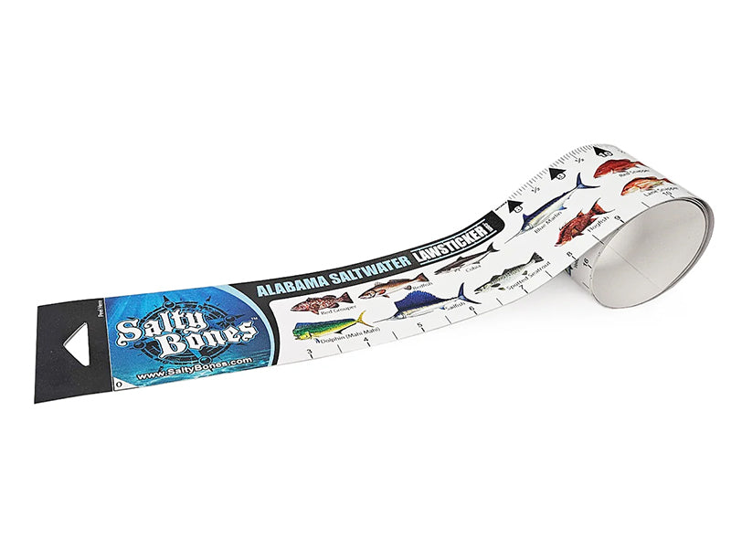 Salty Bones Fishing Ruler Sticker Alabama Saltwater 2.25In