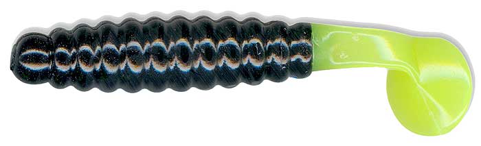 Charlie Brewers Crappie Grub 1.5In 18Pk Black/Chart