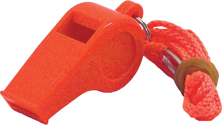 Shoreline Marine Pea-Less Safety Whistle Orange W/Lanyard