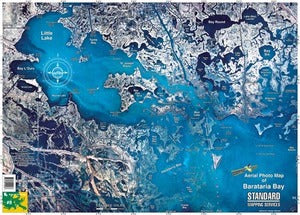 Standard Map Laminated Fishing Map Barataria Bay