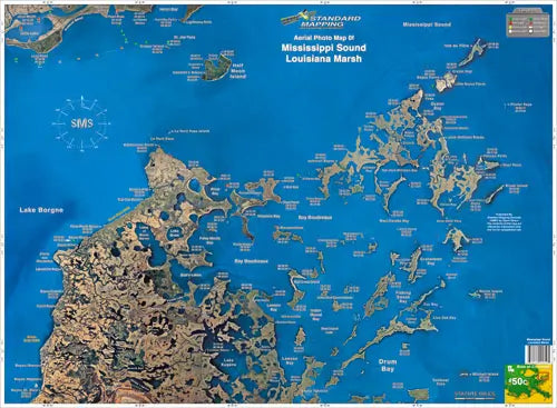 Standard Map Laminated Fishing Map