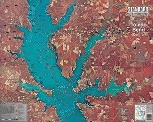 Standard Map Laminated Fishing Map Toledeo Bend Central