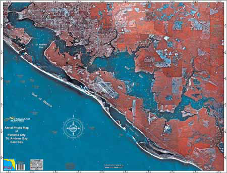 Standard Map Laminated Fishing Map Panama City