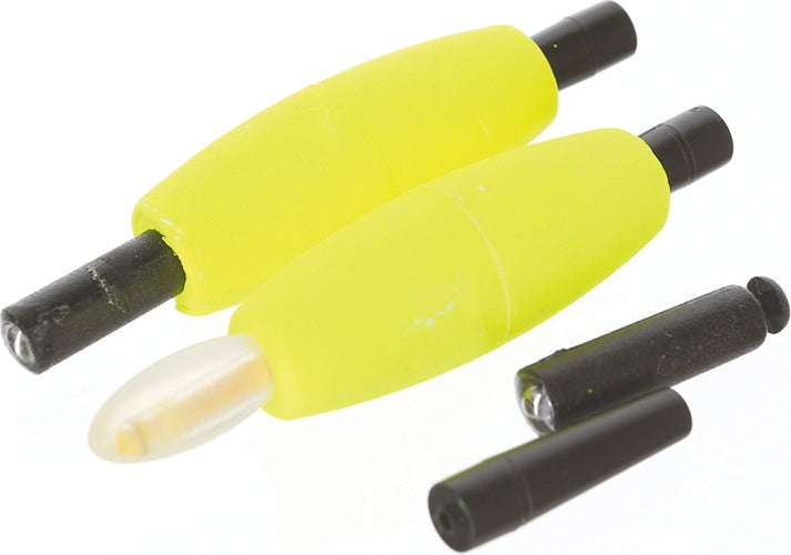 The Crappie Psychic Slab Rattler Glow Corks 1/5In 2Pk Chartreuse