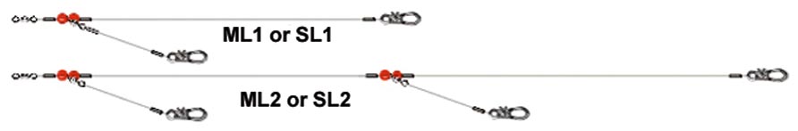 Taitex Beaded 2-Drop Leader Mono 60# 36Ring