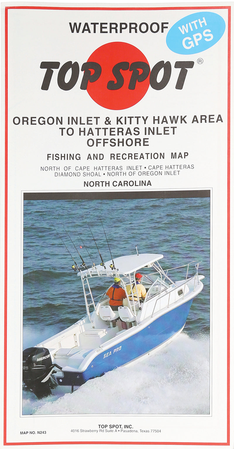 Top Spot Fishing Map Oreg Inlt Kitty Hawk/Hat
