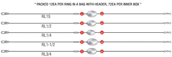 Taitex Egg Ready Rig Clr Wire 70# 2Oz 12Rng