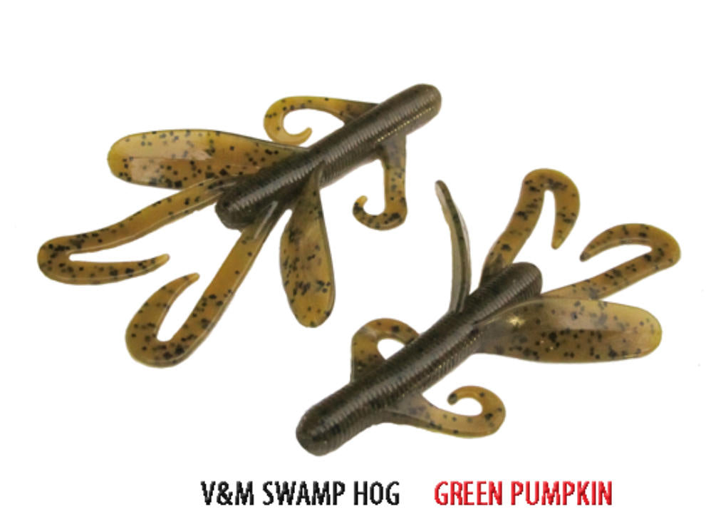 V&M Baits Baby Swamp Hog 3.5In 10Pk Green Pumpkin